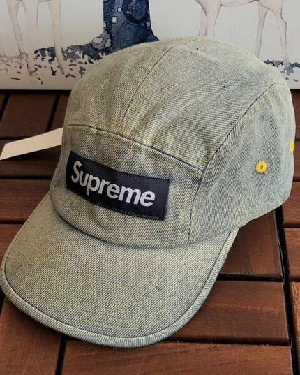 Supreme Washed Chino Twill Camp Blue Jeans Cap
